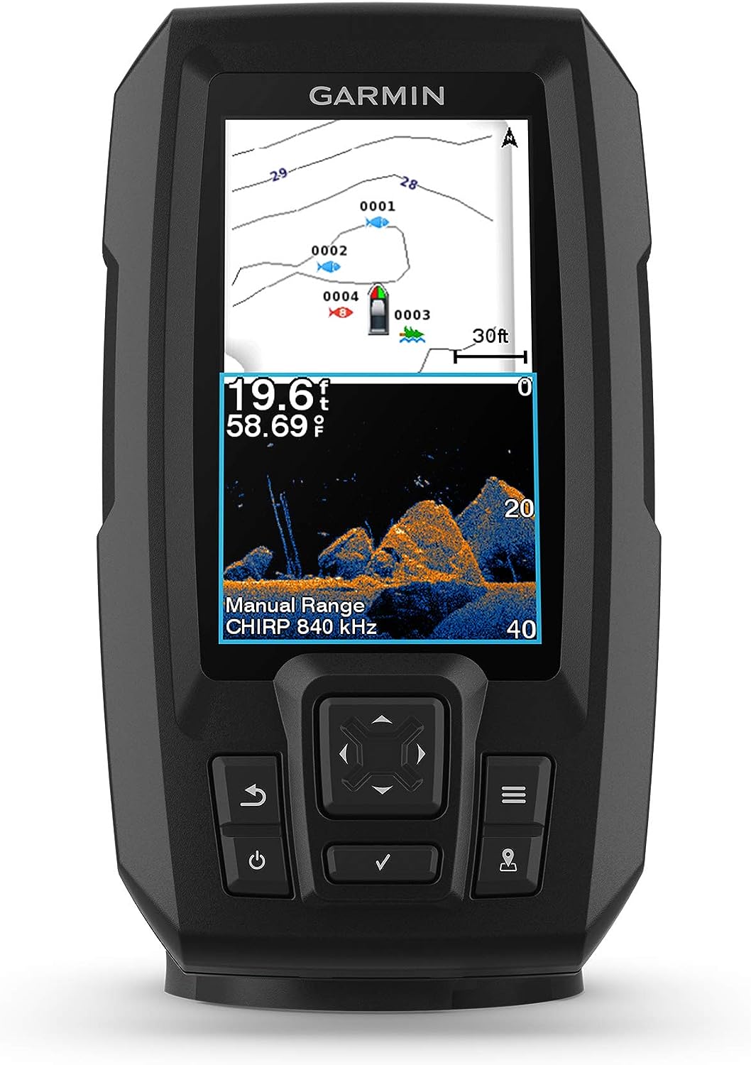 Garmin 010-02550-00 Striker Vivid 4cv, Easy-to-Use 4-inch Color Fishfinder and Sonar Transducer, Vivid Scanning Color Palettes