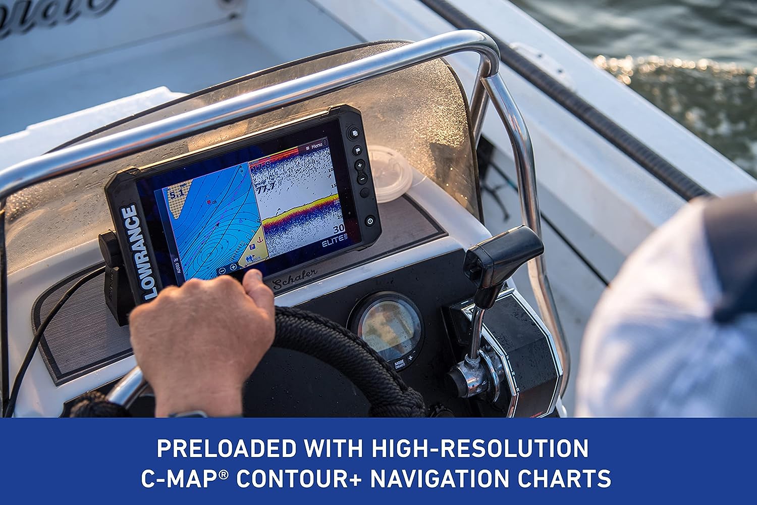 Lowrance Elite FS 9 Fish Finder with Active Imaging 3-in-1 Transducer, Preloaded C-MAP Contour+ Charts