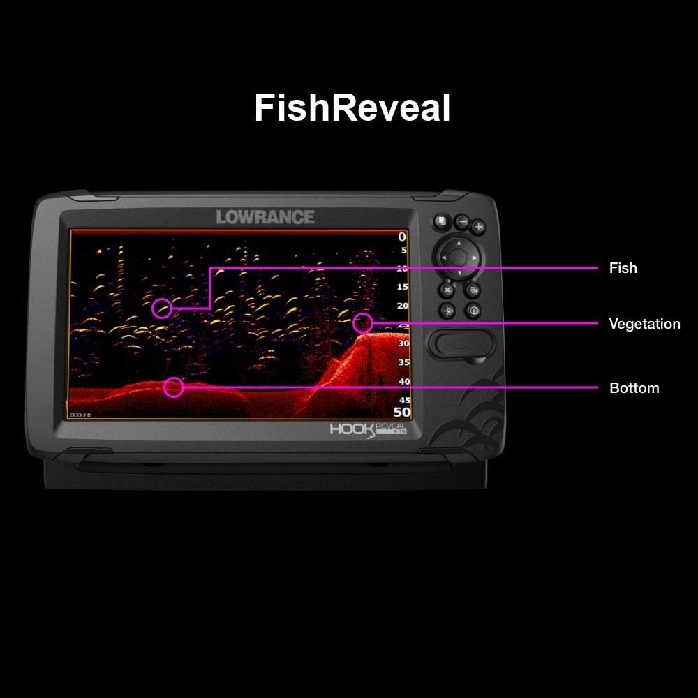 Lowrance Hook Reveal 5 Inch Fish Finders with Transducer, Plus Optional Preloaded Maps