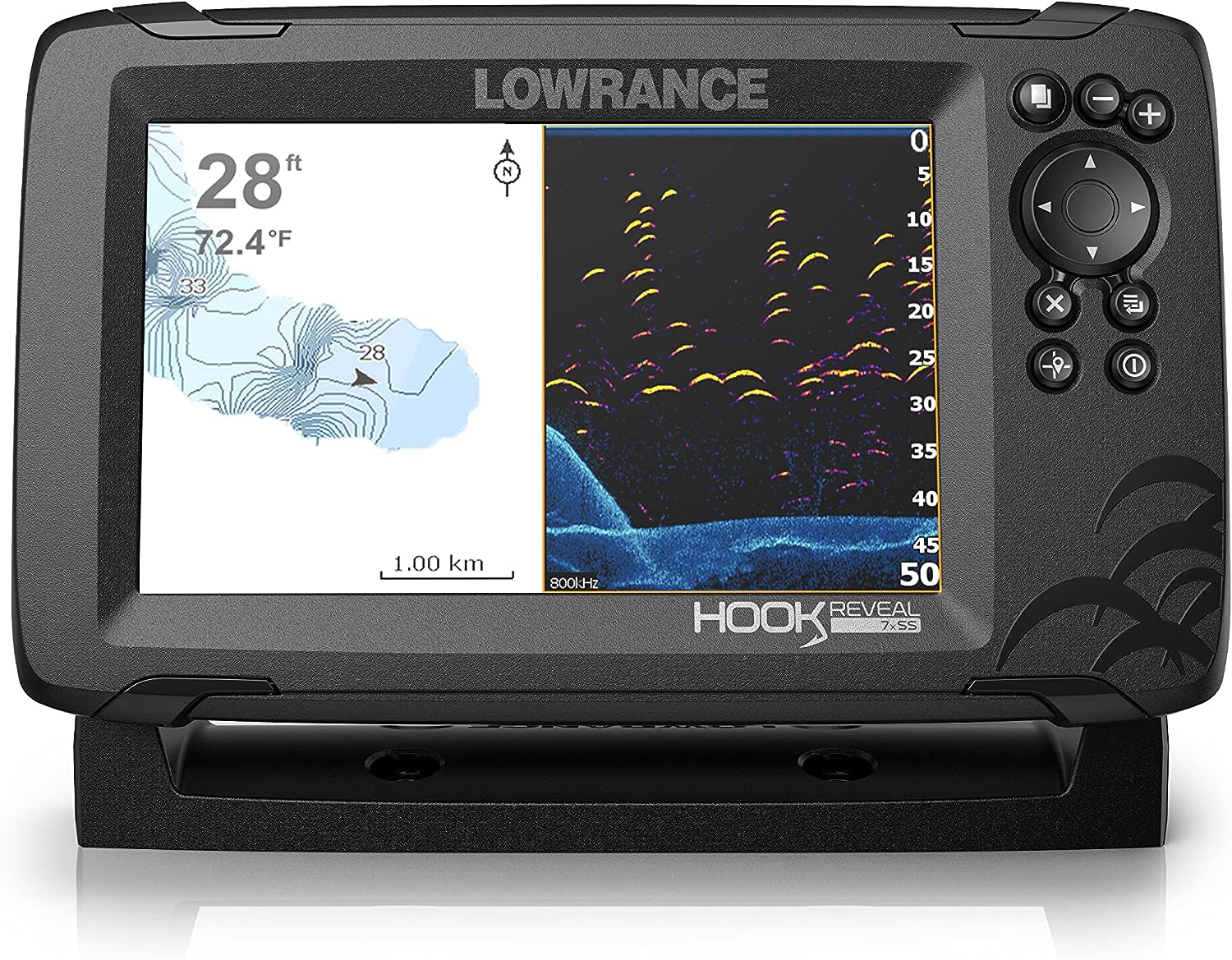 Lowrance Hook Reveal 7 Inch Fish Finders with Transducer, Plus Optional Preloaded Maps