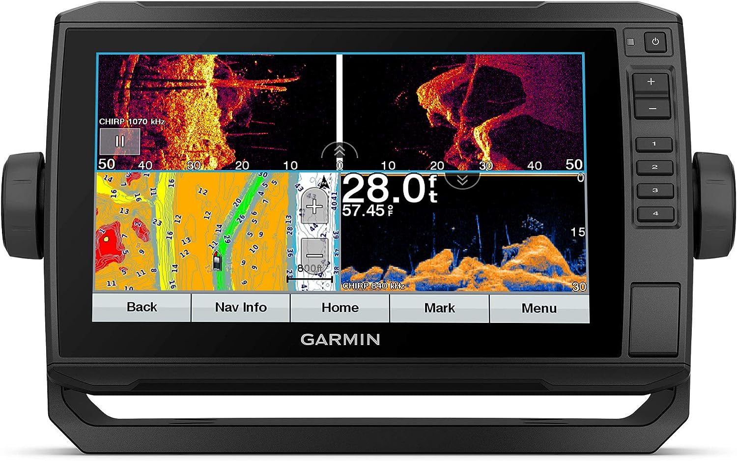 Garmin ECHOMAP UHD 93sv with GT56UHD-TM Transducer, 9 Keyed-Assist Touchscreen Chartplotter with U.S. LakeVü g3 and Added High-Def Scanning Sonar (010-02523-01)