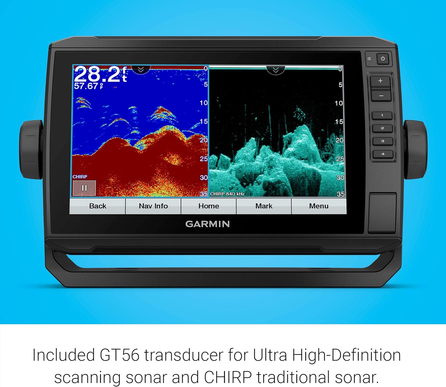 Garmin ECHOMAP UHD 93sv with GT56UHD-TM Transducer, 9 Keyed-Assist Touchscreen Chartplotter with U.S. LakeVü g3 and Added High-Def Scanning Sonar (010-02523-01)