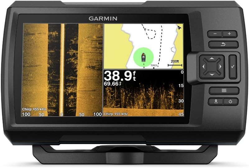 Garmin Striker 7SV with Transducer, 7 GPS Fishfinder with Chirp Traditional, ClearVu and SideVu Scanning Sonar Transducer and Built in Quickdraw Contours Mapping Software, 7 inches (010-01874-00)