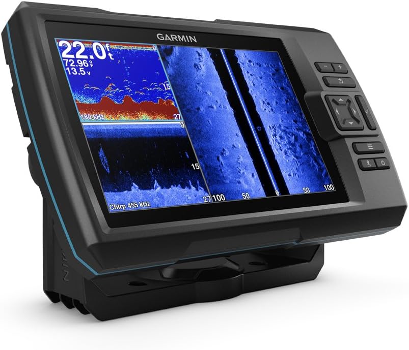 Garmin Striker 7SV with Transducer, 7 GPS Fishfinder with Chirp Traditional, ClearVu and SideVu Scanning Sonar Transducer and Built in Quickdraw Contours Mapping Software, 7 inches (010-01874-00)