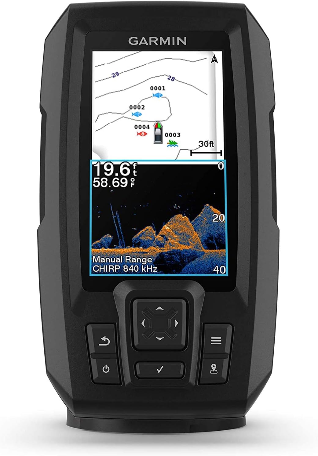 Garmin Striker Vivid 4cv Bundle with Transducer and Protective Cover, 4-inch Color Fishfinder, Vivid Scanning Sonar Color Palettes 010-02550-00