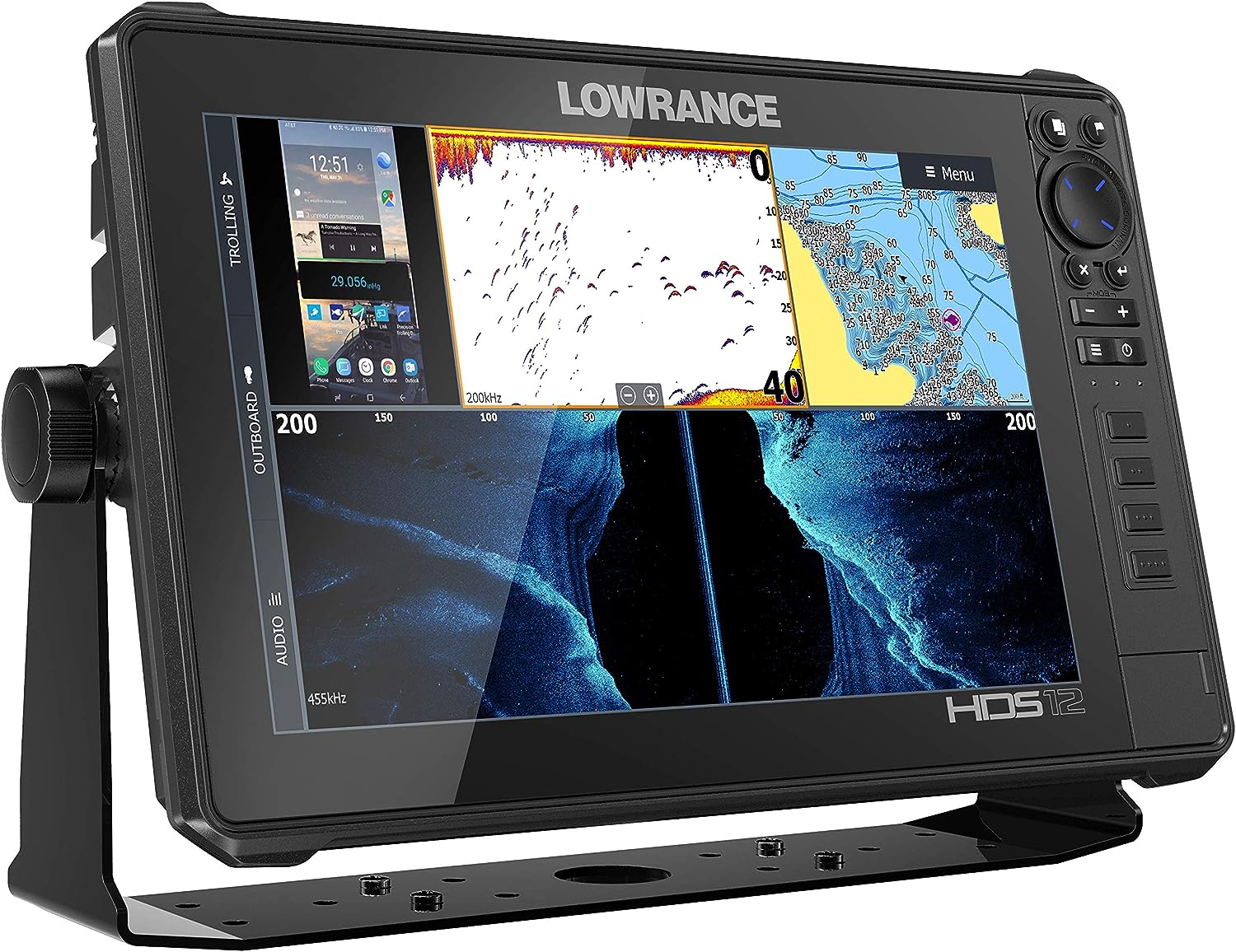 Lowrance HDS-Live Fish Finder, Multi-Touch Screen, Live Sonar Compatible, Preloaded C-MAP US Enhanced Mapping