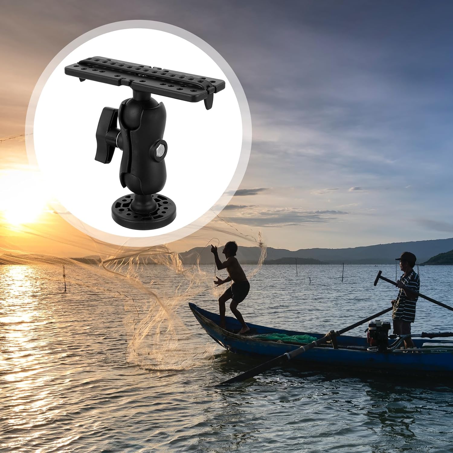 BESPORTBLE Ram Mount Fish Finder Mount Bracket Multifunctional Fish Finder Rack Platform for Fishing Boat Canoeing Kayak Ram Mount Braces