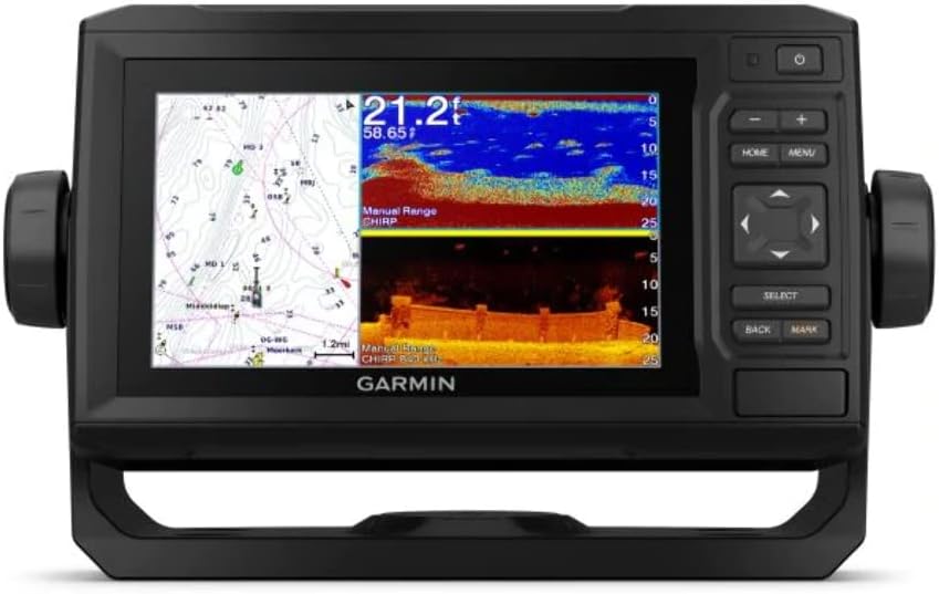 Garmin ECHOMAP UHD 64Cv, 6 Keyed Chartplotter with U.S. BlueChart G3 and GT24UHD-TM Transducer