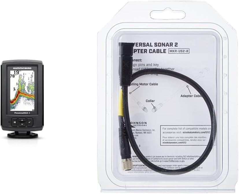 Humminbird 410150-1 PIRANHAMAX 4 Fish Finder,Black  Boating Accessories New MINN KOTA Marine MKR-US2-8 HUM 7 PIN Conn. MIN 1852068