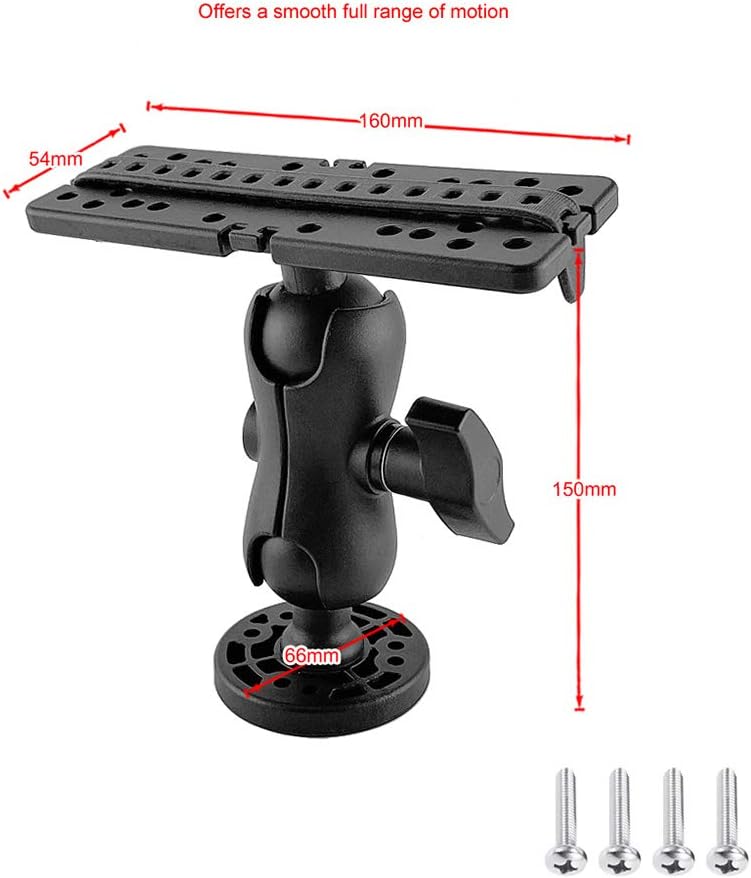 ihreesy Ball-Mount Fish Finder,Universal Marine Navigation Electronic Fishing Rod Holder 360 Degree Rotatable Marine Fish Finder Mount Rod Holder Fit for GarminMAP 162,168,175