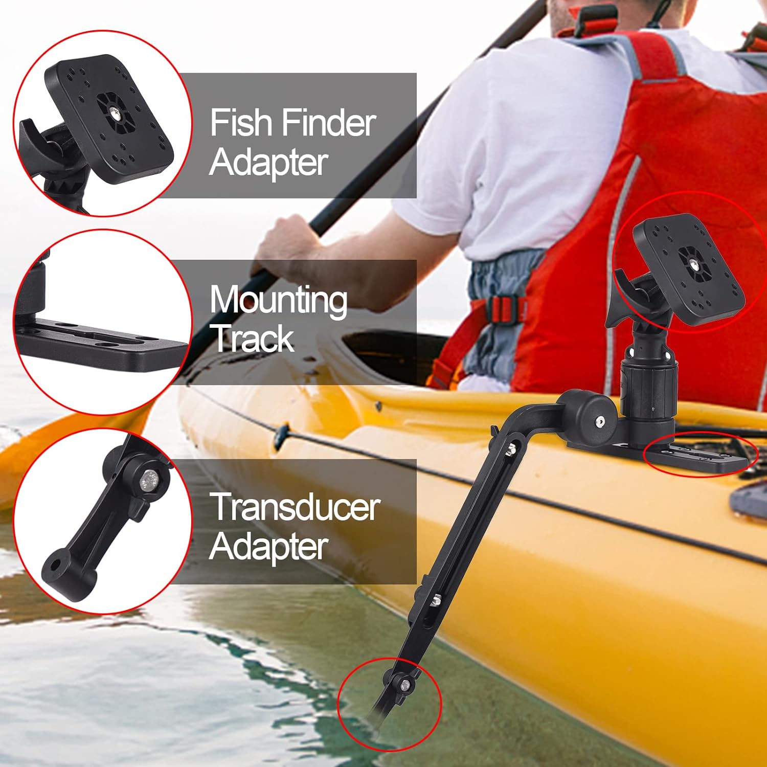 Kayak Fish Finder Mounting Plate Kayak Boat Transducer Mounting Arm Fish Finder Mount Base Adapter