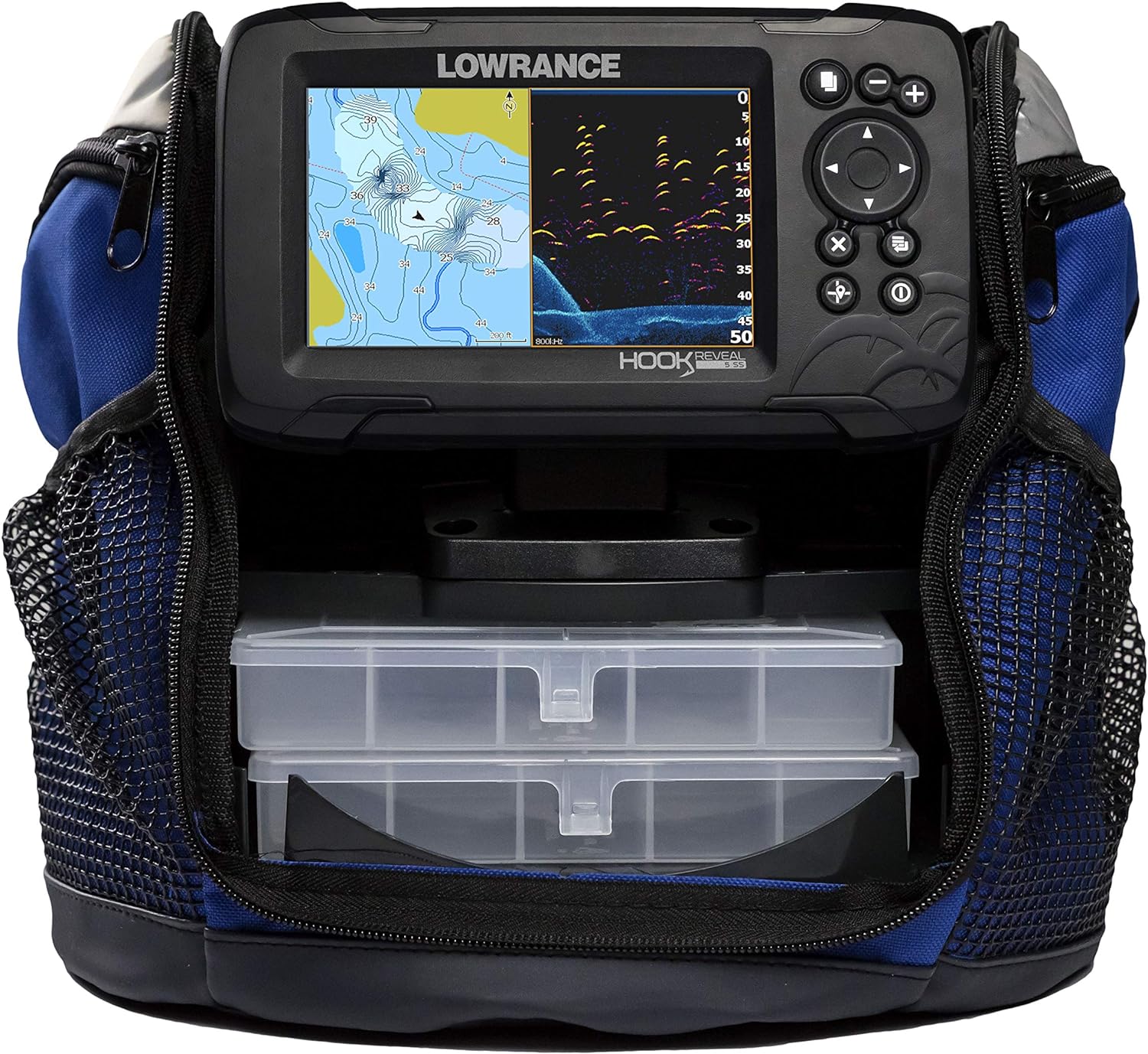 Lowrance Hook Reveal 5 Inch Fish Finders with Transducer, Plus Optional Preloaded Maps