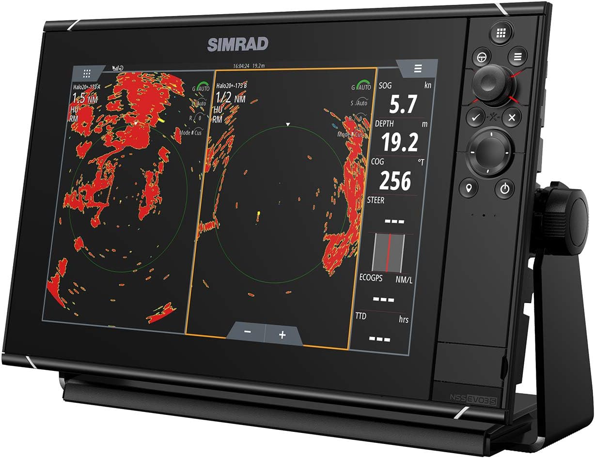 Simrad NSS16 Evo3S - 16-inch Multifunction Fish Finder Chartplotter with Preloaded C-MAP US Enhanced Charts