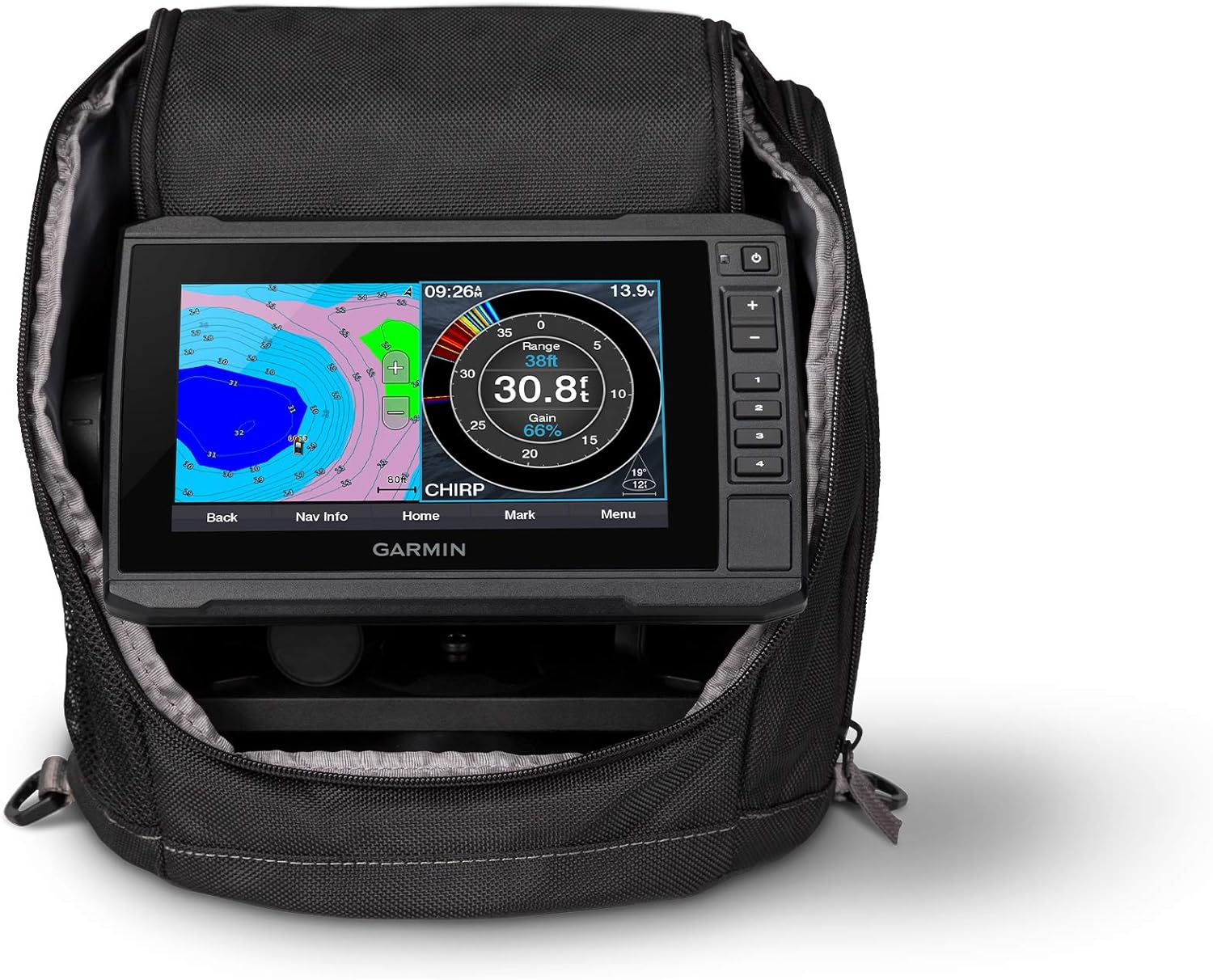 Garmin ECHOMAP UHD 73cv Ice Fishing Bundle, Includes ECHOMAP UHD 73cv Combo and GT10HN-IF Transducer